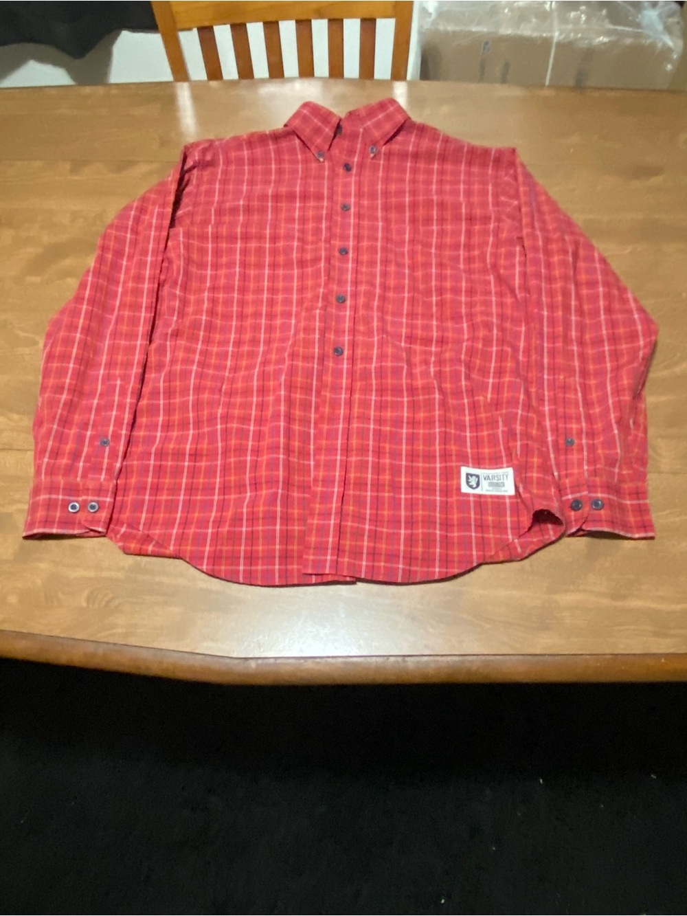 Varsity Red Plaid Button-Down Shirt